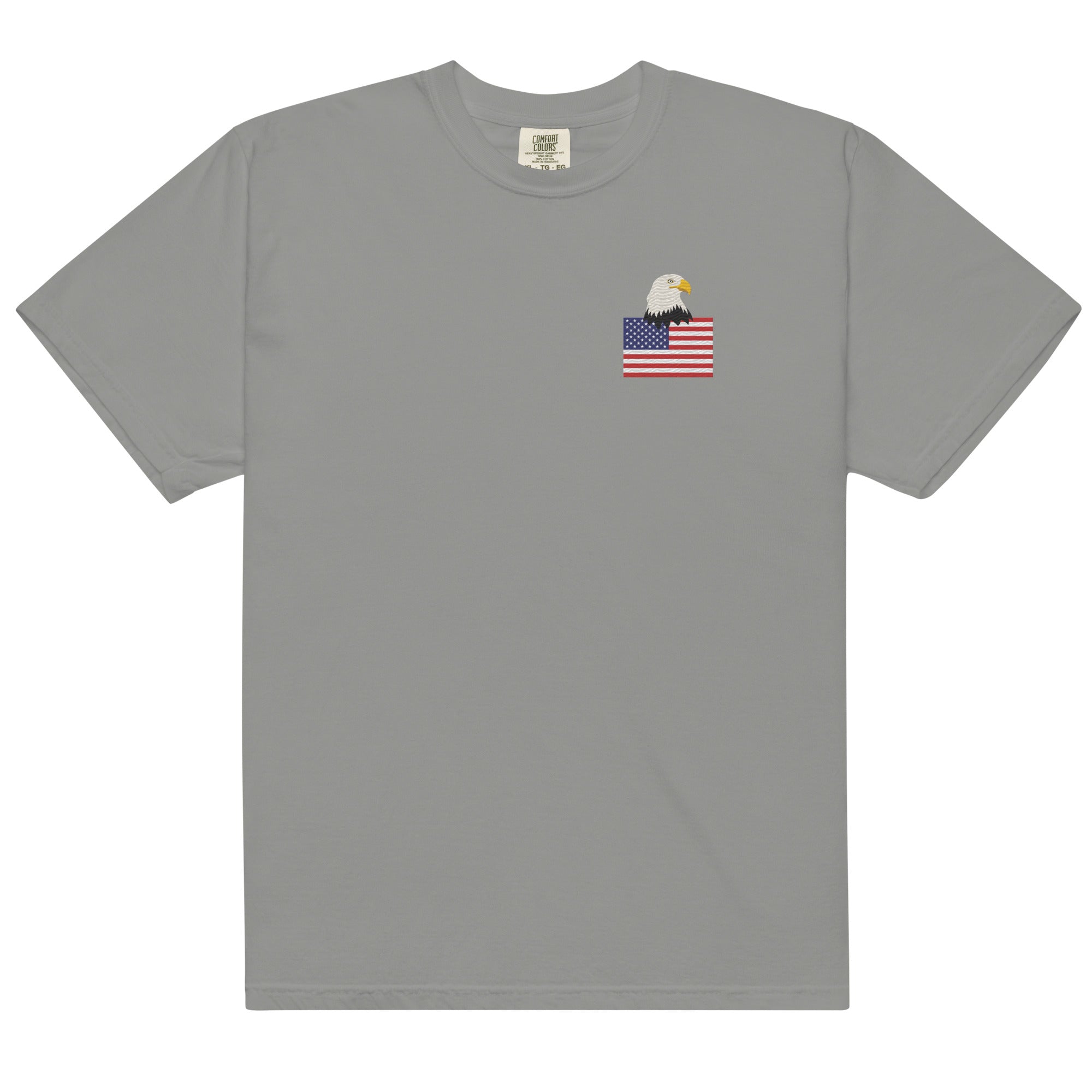 USA Bald Eagle & Flag Embroidered T-Shirt