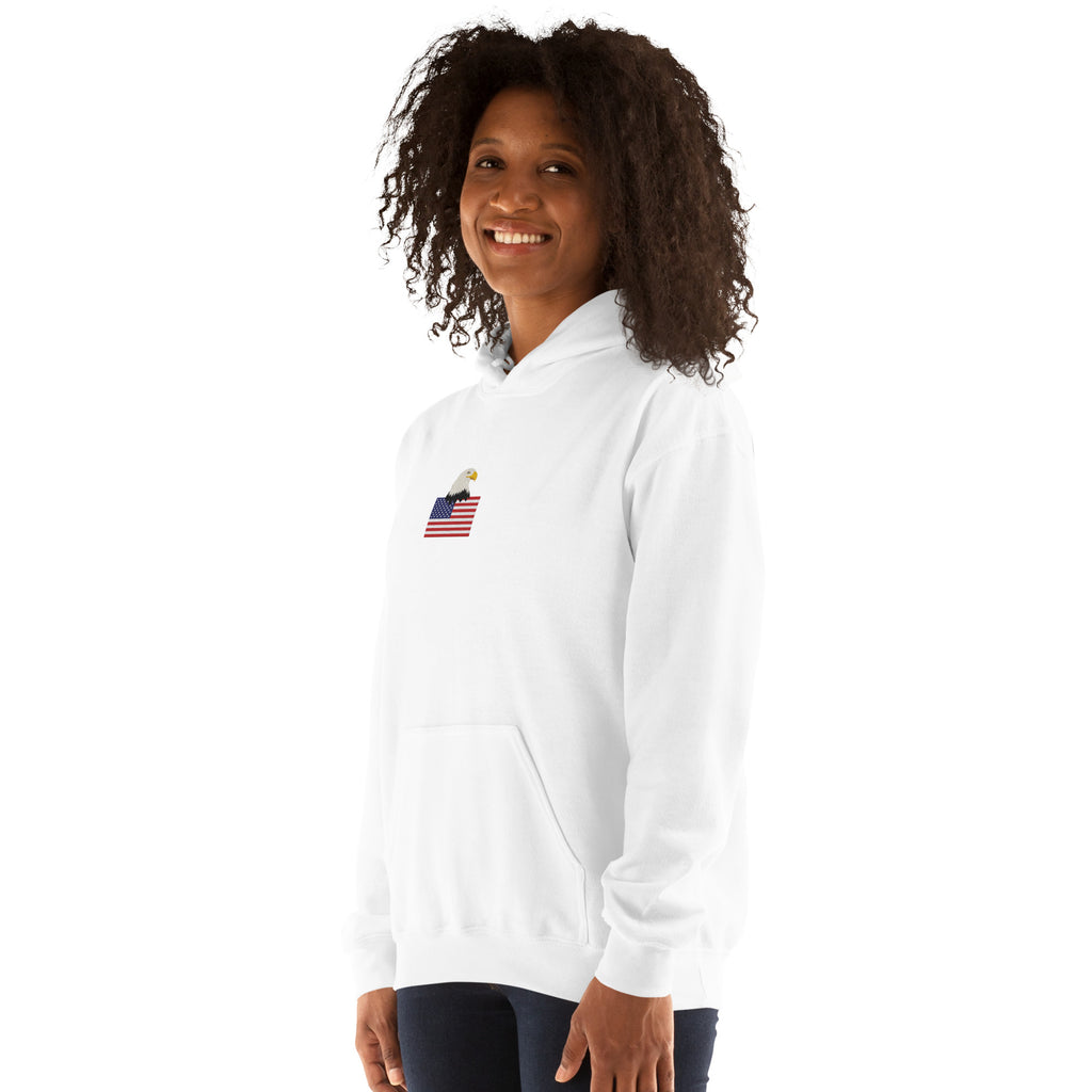 USA Bald Eagle & Flag Embroidered Hoodie